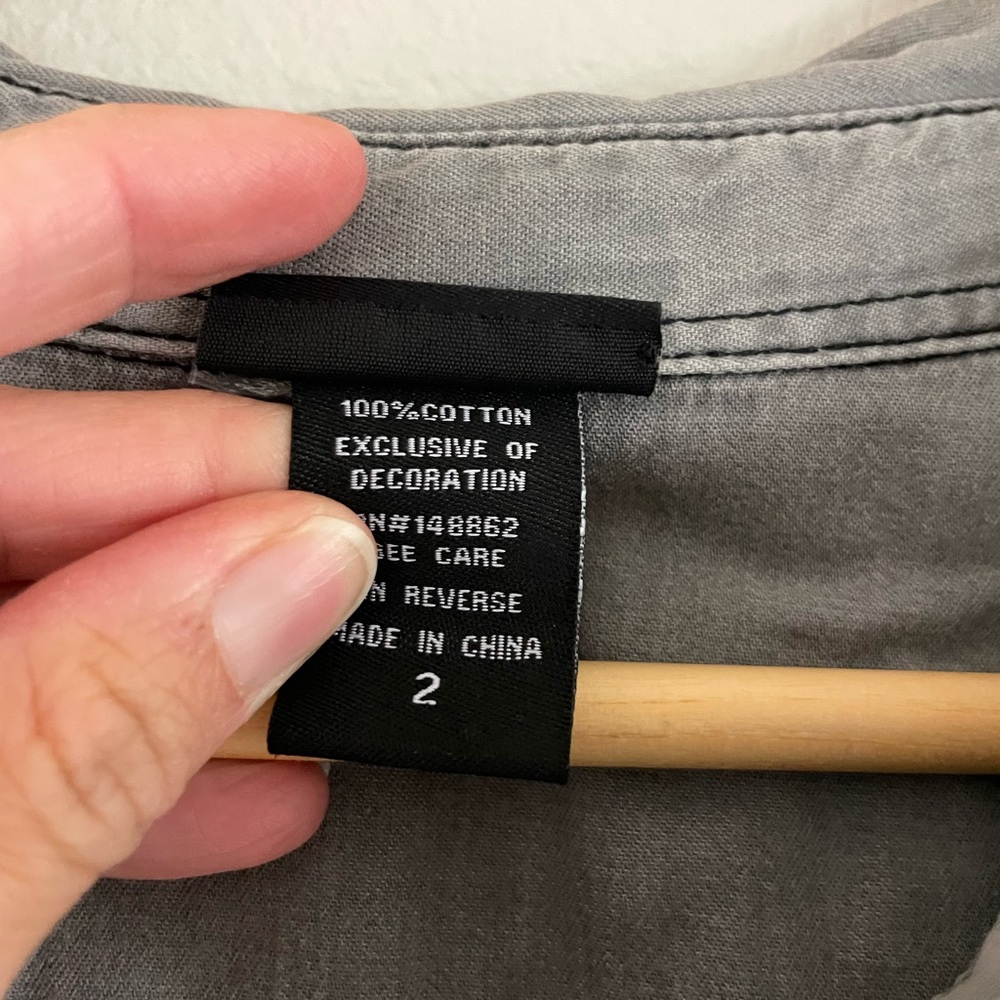 Torrid Grey Button-Down Long Sleeve Shirt - Picture 3 of 5